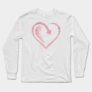 Je T'aime Modern Love Heart Fashion Tee Long Sleeve T-Shirt